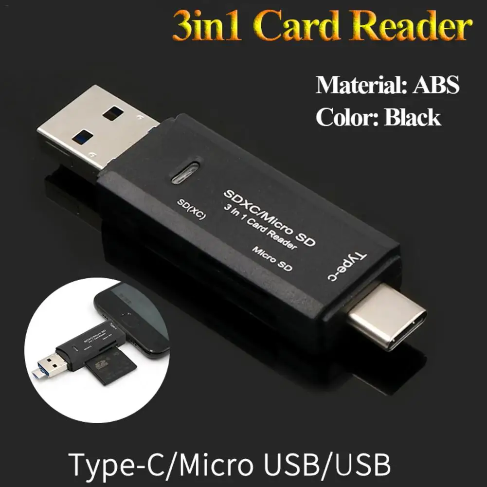 Адаптер для чтения карт 3в1 USB3.1 USB-C TF type C SD для Macbook