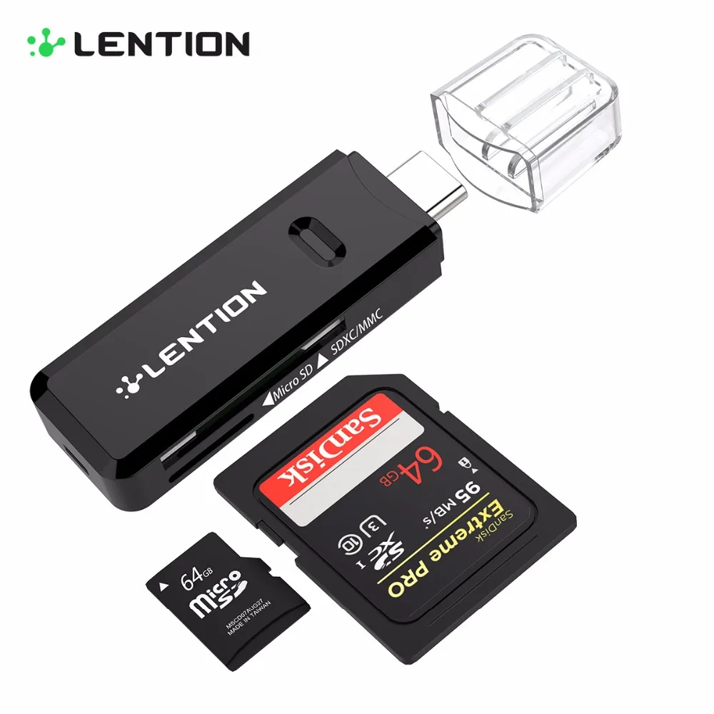 Lention USB 3 0 устройство чтения карт памяти для TF/SD/Micro SD карты черный белый цвет