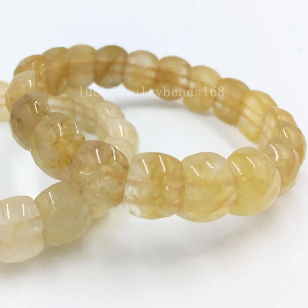 Yellow Crystal G8271 Граненый Jaspe тигровый глаз Лабрадорит золотой камень кристалл Сердолик авантюрин Синий Песок Бусины Из унакита эластичный браслет WFH468 - Окраска металла: Yellow Crystal G8271