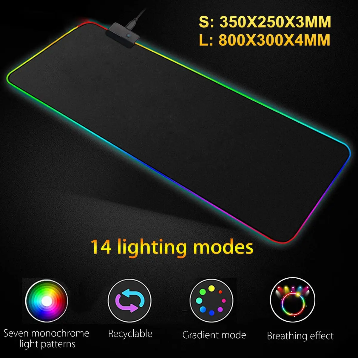 Проводная/Беспроводная игровая клавиатура и мышь с радужной подсветкой USB