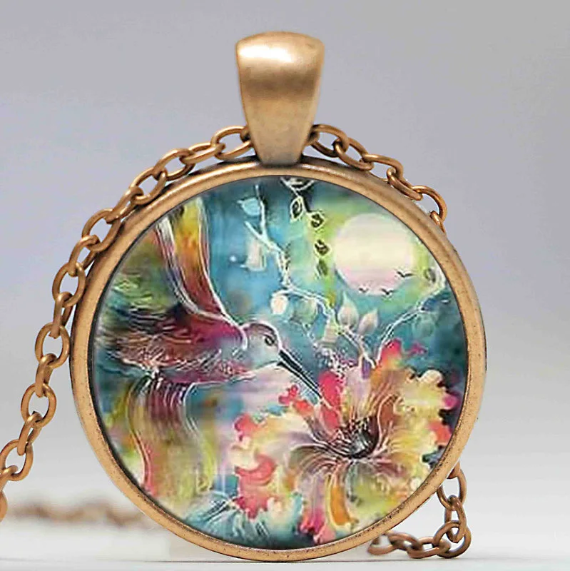 Мужская винтажная цепочка с цветком и Колибри из фильма ручной работы новинка