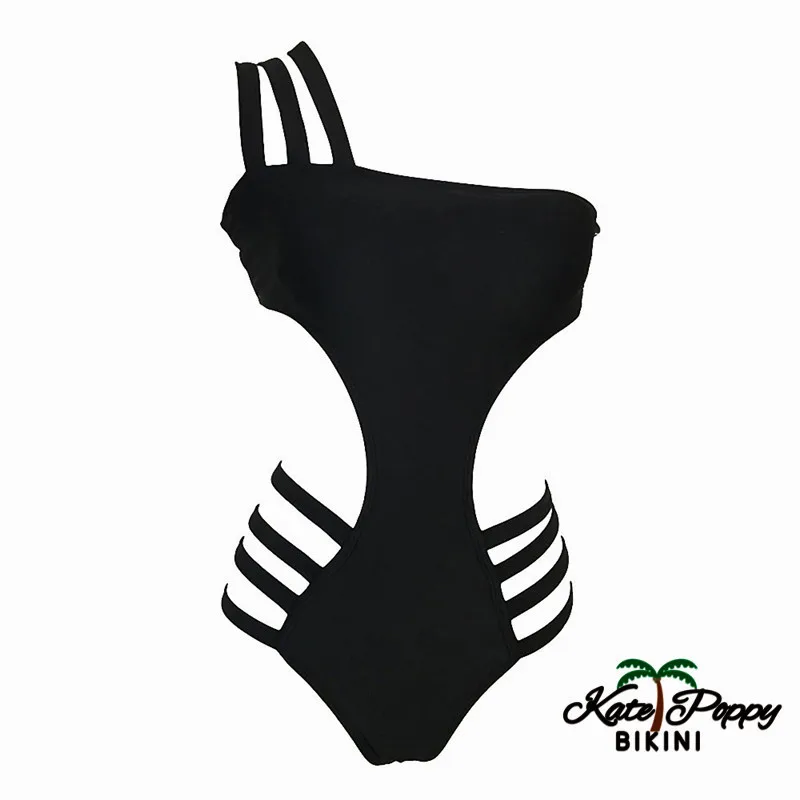 2018 New Women Swimsuit Sexy One-piece Bikini on Side Shoulder Hollow Out Beachwear | Спорт и развлечения