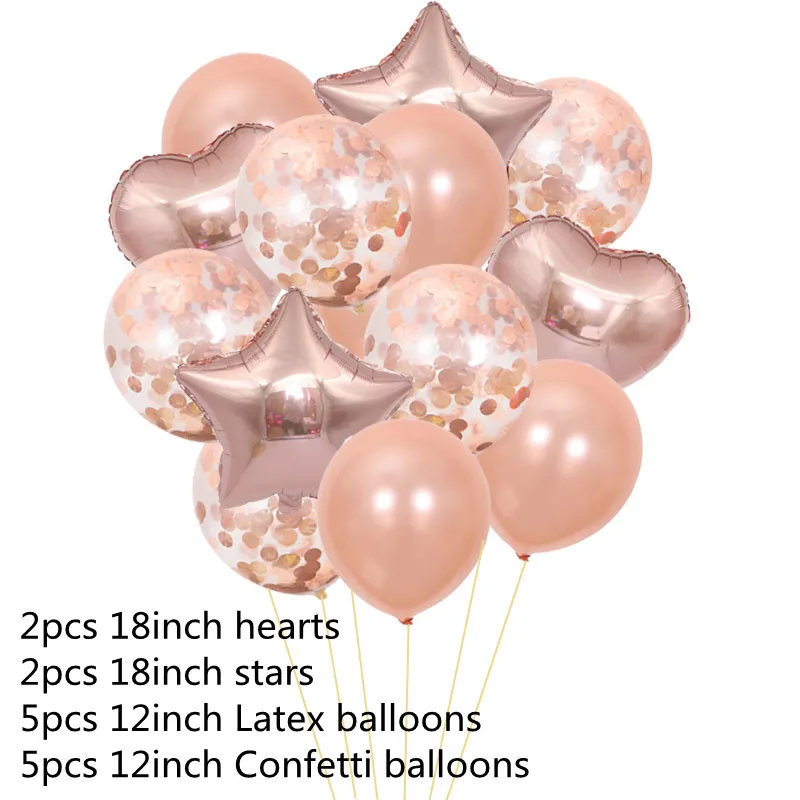 Balloon-14Pcs-Rgold 16 дюймов с надписью Happy Birthday Фольга шар День рождения украшения, Детская рубашка для мальчика и девочки, товары для праздника Helum воздушные шары - Цвет: Balloon-14Pcs-Rgold