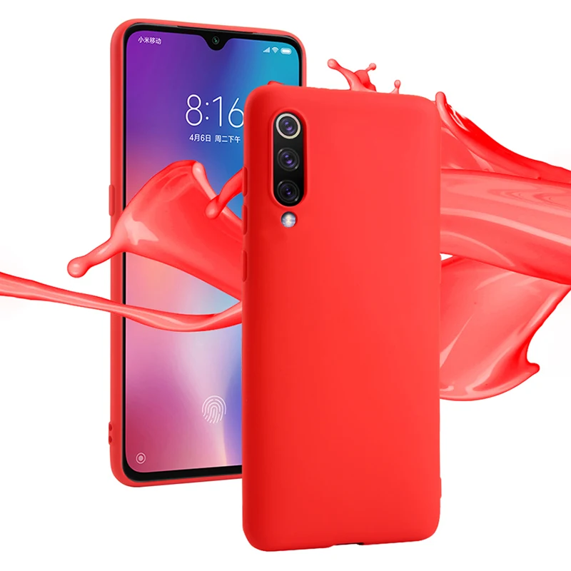 Liquid Silicon Case For xiaomi mi 9 mi9 case Plain Soft TPU Shockproof Coque Fundas Shell Anti-foul se 9se mi9se | Мобильные