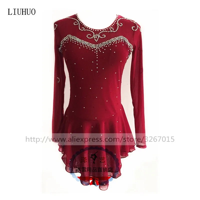 Платье для катания на коньках женщин и девочек яркое тонкое сверло из