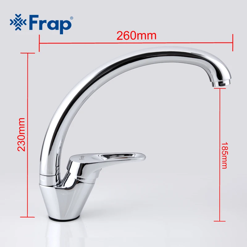 

FRAP 360 degree rotation Brass Body Chrome Kitchen sink faucet cold and hot mixer tap Curved Outlet pipe taps F4113-2