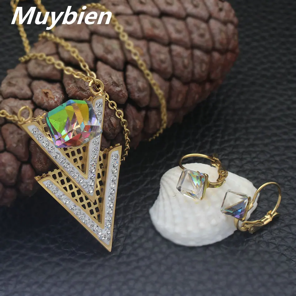 MUYBIEN/высококачественные модные свадебные комплекты ювелирных изделий золотого
