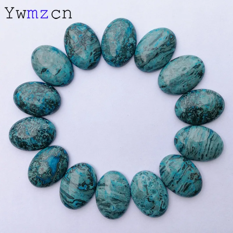 

fashion charm 25x18MM blue onyx natural stone bead for jewelry making 12Pcs/lot cab cabochon oval Ring Necklace DIY accessories