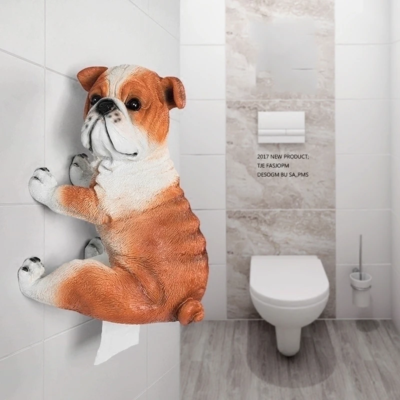 Европейская креативная коробка для ванной комнаты Yissue 3D Wang Xingren Dog бумажный держатель для полотенец, украшение на стену, бумажная коробка для хранения
