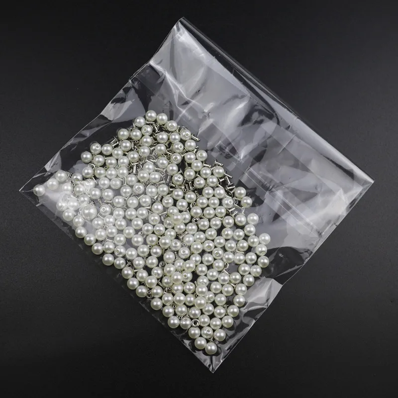 200PC 200 шт 6 мм заклепки с искусственным жемчугом DIY аксессуары для одежды жемчужные заклепки шипы для ткани шляпа мешок ремесла Декор заклепки и жемчуг набор - Цвет: 200PC