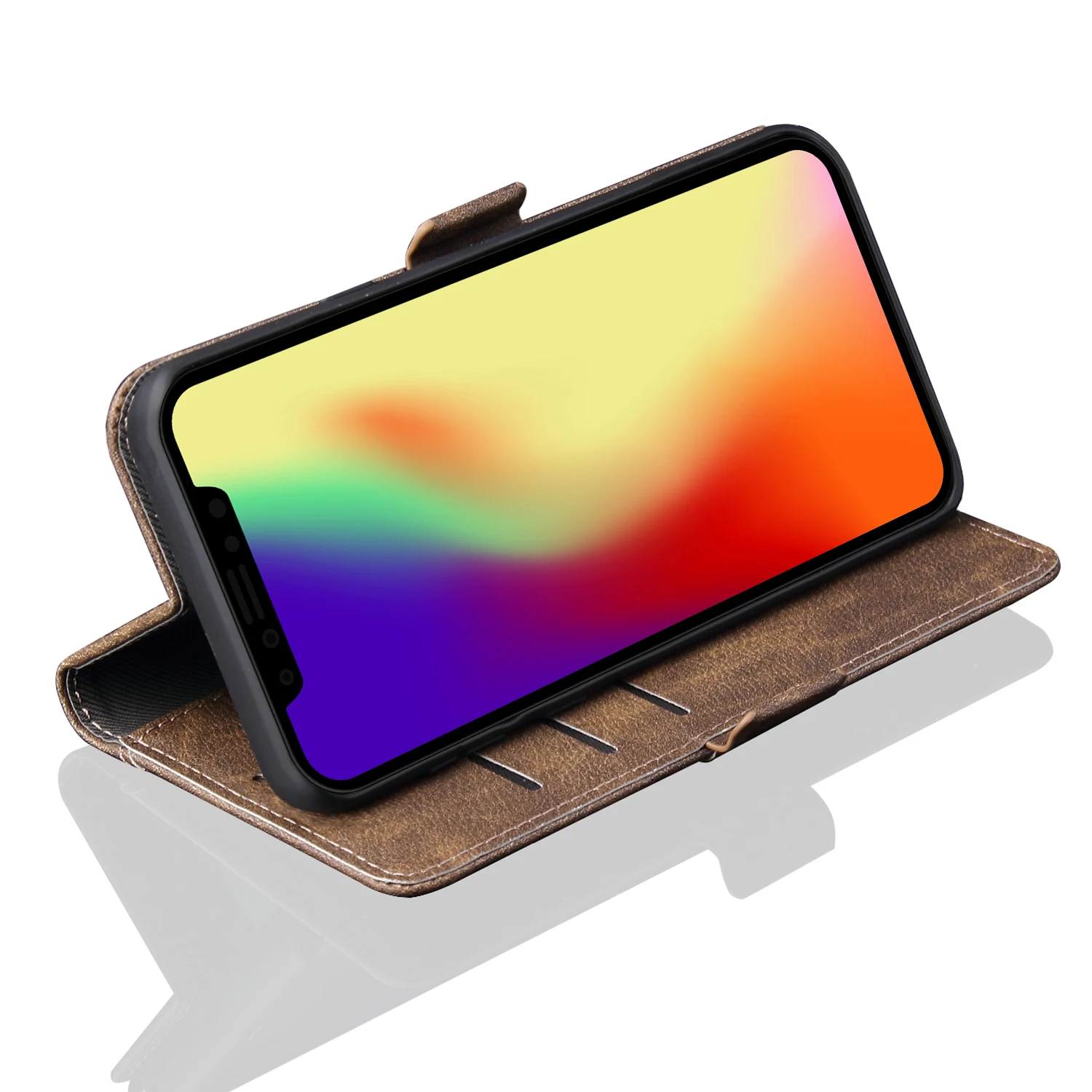 Многофункциональный кожаный чехол-кошелек для iPhone XS Max XR силиконовый