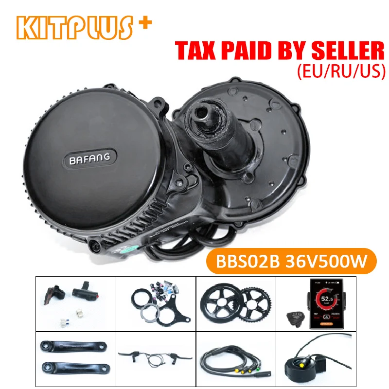 Bafang BBS02 500 Вт 36 В Bafang центральный мотор комплект для переоборудования электрического велосипеда Средний привод двигателя для электрического велосипеда моторизованный комплект DIY