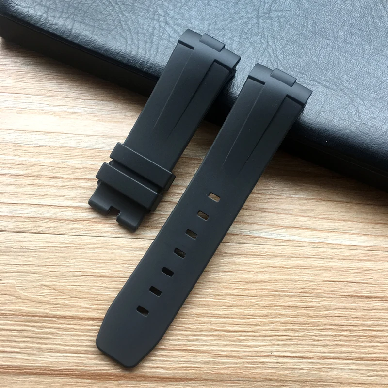 New Style Soft 24mm Curved End Orange Black Green Red White Silicone Rubber Watchband For PAM Bracelet  Belt  Watch strap