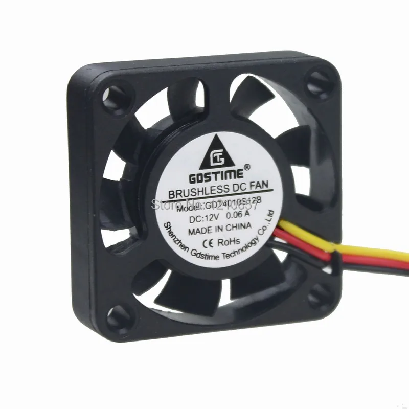 10 шт./партия мини вентилятор охлаждения 3 контакта 40 мм 40x40x10 4010 с 12 В постоянного