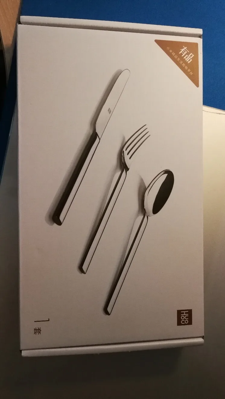 with box Xiaomi Mijia Huohou стейк ножи ложки вилка нержавеющая сталь столовая посуда бытовые столовые приборы для семьи друзей подарок - Цвет: with box