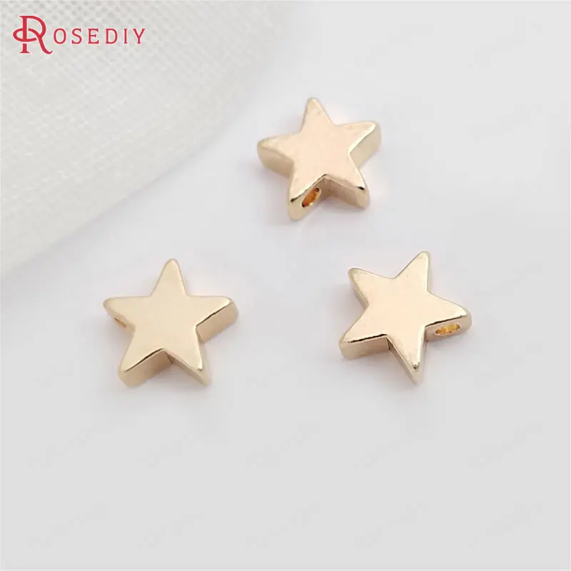 20 шт 5 мм 8 мм 24 к цвет шампанского позолоченный латунный маленький кулон Подвеска со звездой Diy ювелирных изделий Аксессуары оптом