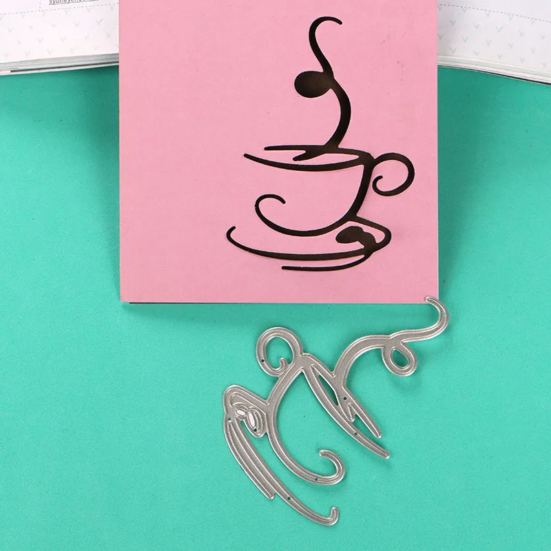 

DUOFEN METAL CUTTING DIES 160313 coffee cup lace hollow DIY Scrapbook Paper Album 2018 new