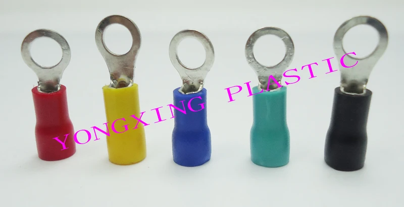 

250 шт./лот RV5.5-5 изолированный клеммный блок 12-10AWG 4-6mm2 кабель красный желтый синий зеленый черный пять цветов смешанные