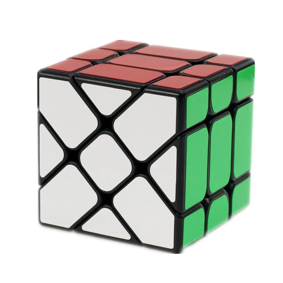 YongJun 3x3 кубик рубика Фишер куб 3x3x3 черно-белая наклейка Фишер волшебный куб 3 слоя скоростной куб профессиональные игрушки-головоломки для детей - Цвет: Черный