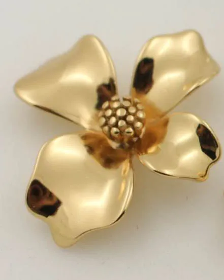 gold tone Цветок лилии 4 лепестка с тычинки Подвески латунные металлические фурнитура DIY материалы DIY ювелирные аксессуары выбрать цвета - Цвет: gold tone