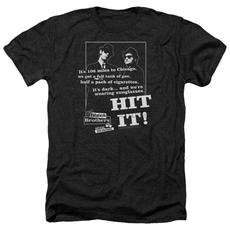 Футболка Blues Brothers Movie Quote 106 км до Chicago Heather все размеры | Мужская одежда