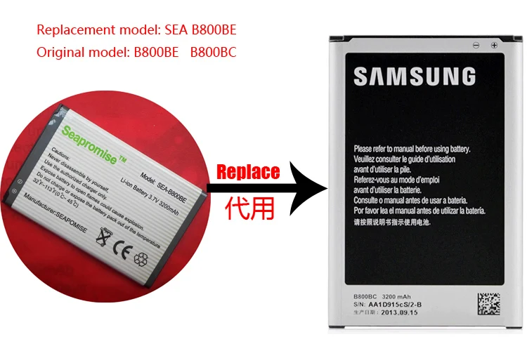 Оптовая продажа 10 шт. в партии батарея B800BE (B800BC) для SAMSUNG Galaxy Note 3 N9000 N075 SM-N900.N9002 N9005