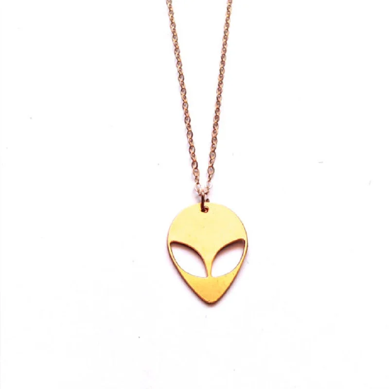 

Cute Outer Space UFO Alien necklace Fashion Shantou Variant ET Head Charm Pendant Necklace for Scientific Species Jewelry