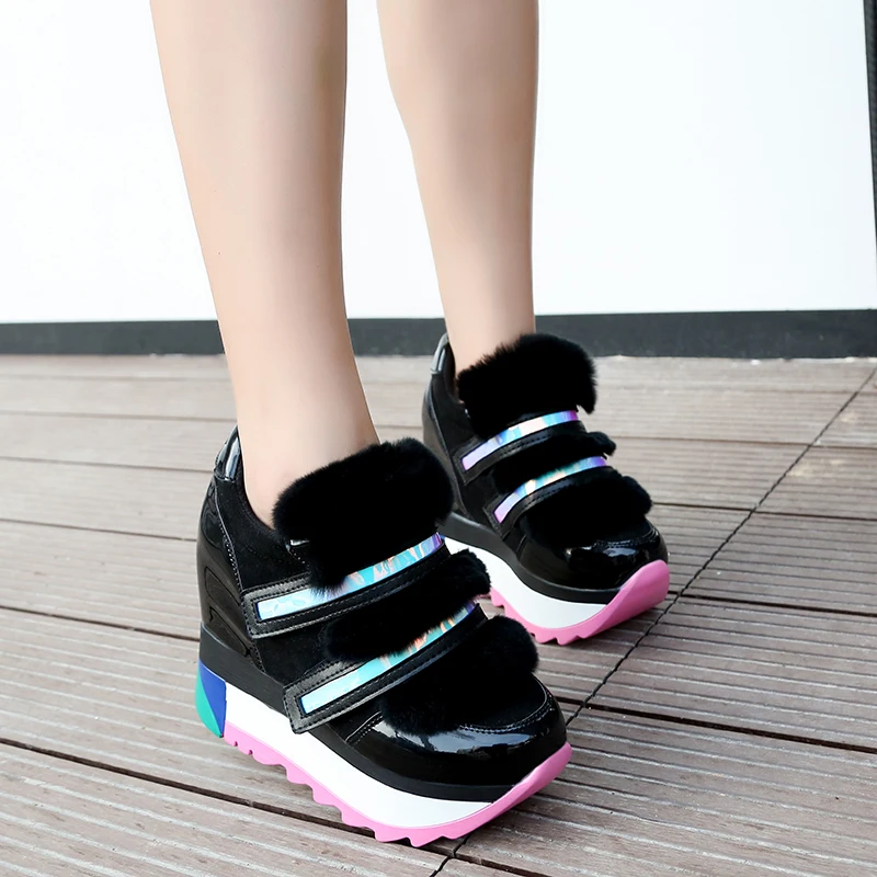 Fujin/Брендовые женские ботильоны Сезон весна осень Женские ботинки на высоком