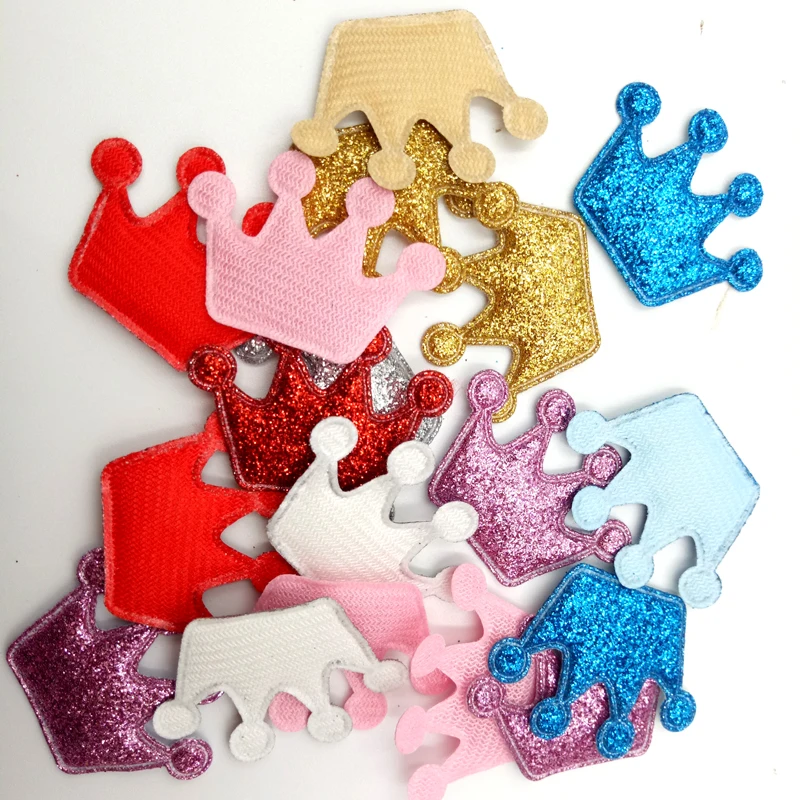 20 шт./лот Пришивные блестящие войлочные нашивки для одежды 3x4 см в форме короны