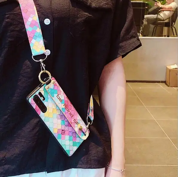 strap phone bag case Чехол из ТПУ с чехлом для Xiaomi Redmi Note 7 5 pro mi 9 8 se lite, модный матовый браслет-держатель на плечо для телефона ba - Цвет: strap phone bag case