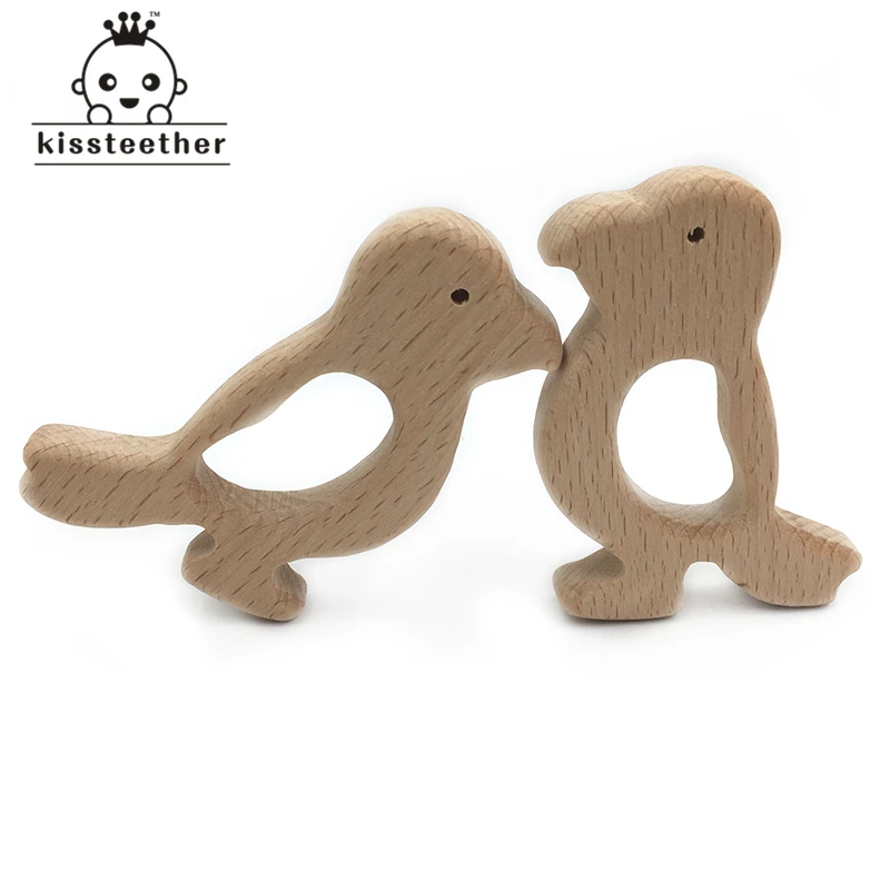Juguete teetings para beb&eacute;, mordedor de madera, joyer&iacute;a para dentici&oacute;n infantil, regalo para beb&eacute; personalizable hecho a mano, Teether-10pcs de animales de madera-1