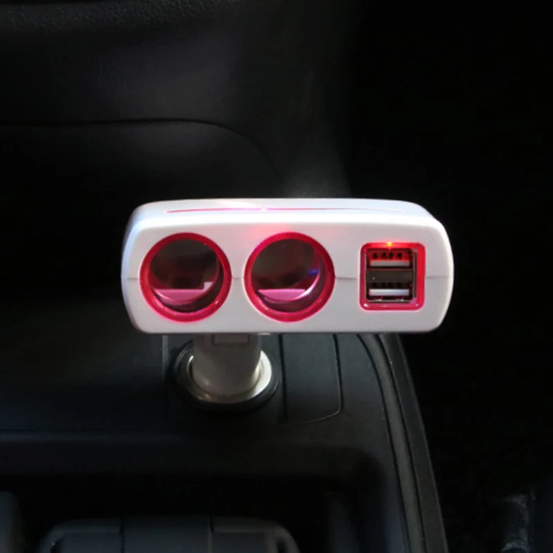 Новый Авто разветвитель автомобильного прикуривателя с двумя Переходник USB для