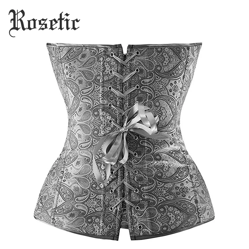 Rosetic бюстье Корсеты женские осенние короткие черные Лоскутные ремни на шнуровке серые осенние тонкие сексуальные бежевые Корсеты под грудь