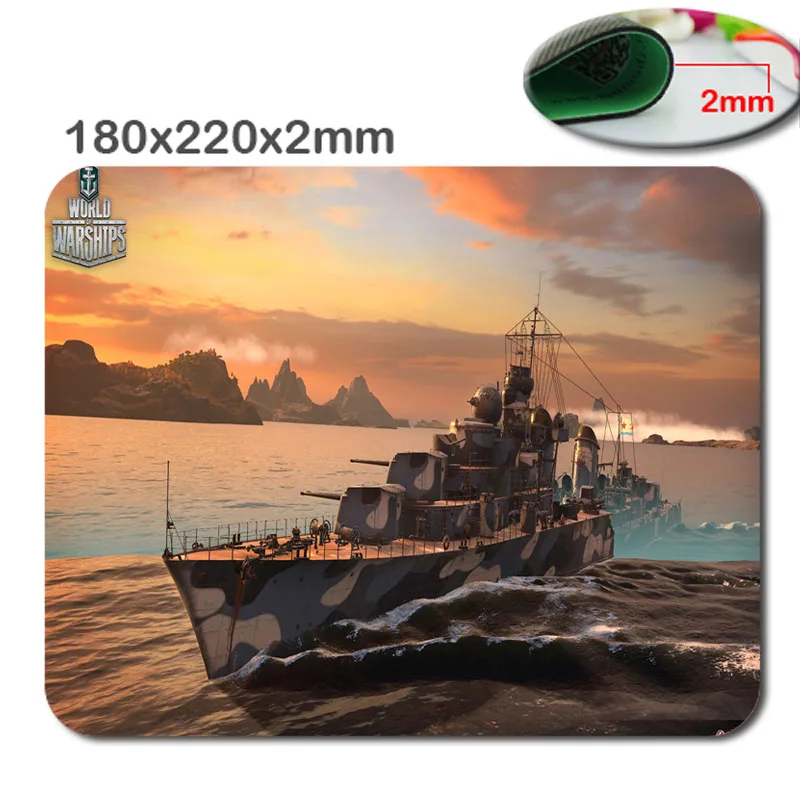 Оптовая продажа нескользящая игровая мышь с принтом world of warship 180 мм x 220 2 на выбор