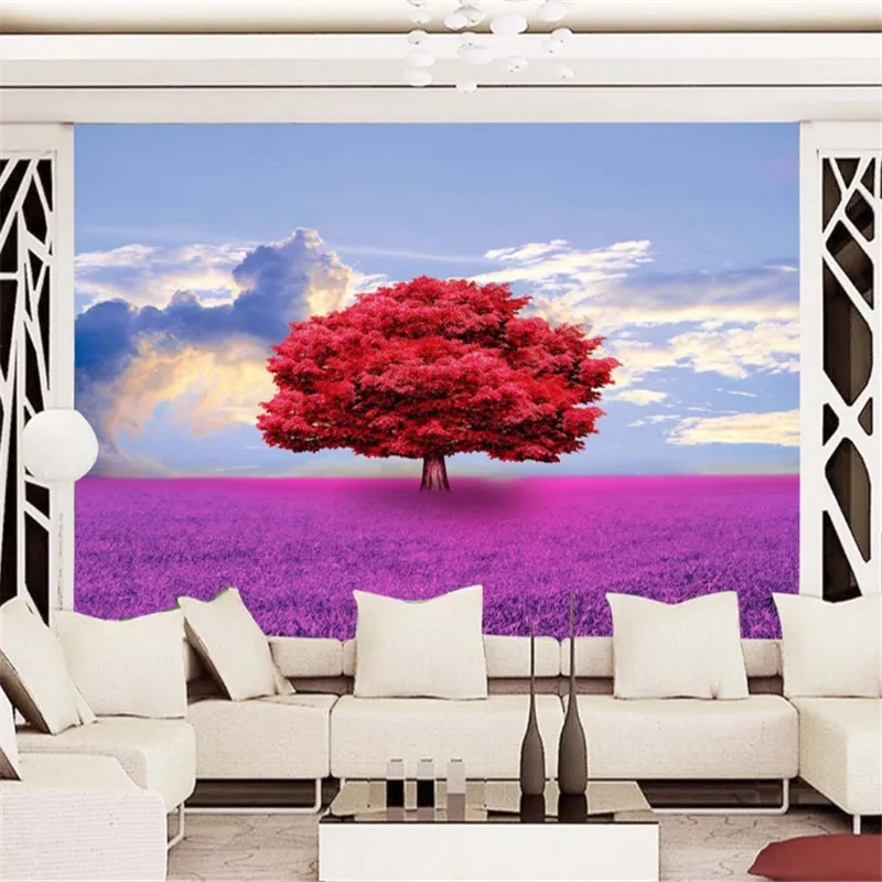 

Custom 3D Photo Wallpaper Modern Wallpaper 3D Non-woven Wall Papers Home Decor Blue Sky Flower Sea Stickers Wallpapers Rolls