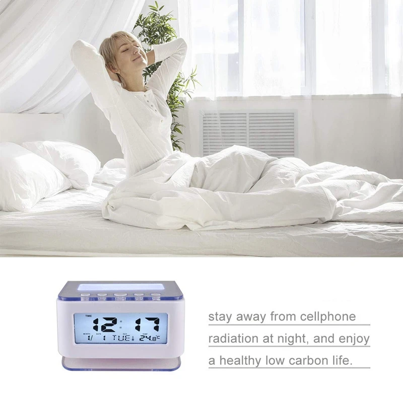 Battery Digital Alarm Clock Bedrooms-Battery Operated Electric Clocks Small Smart Large Numbers Simple Setup With |