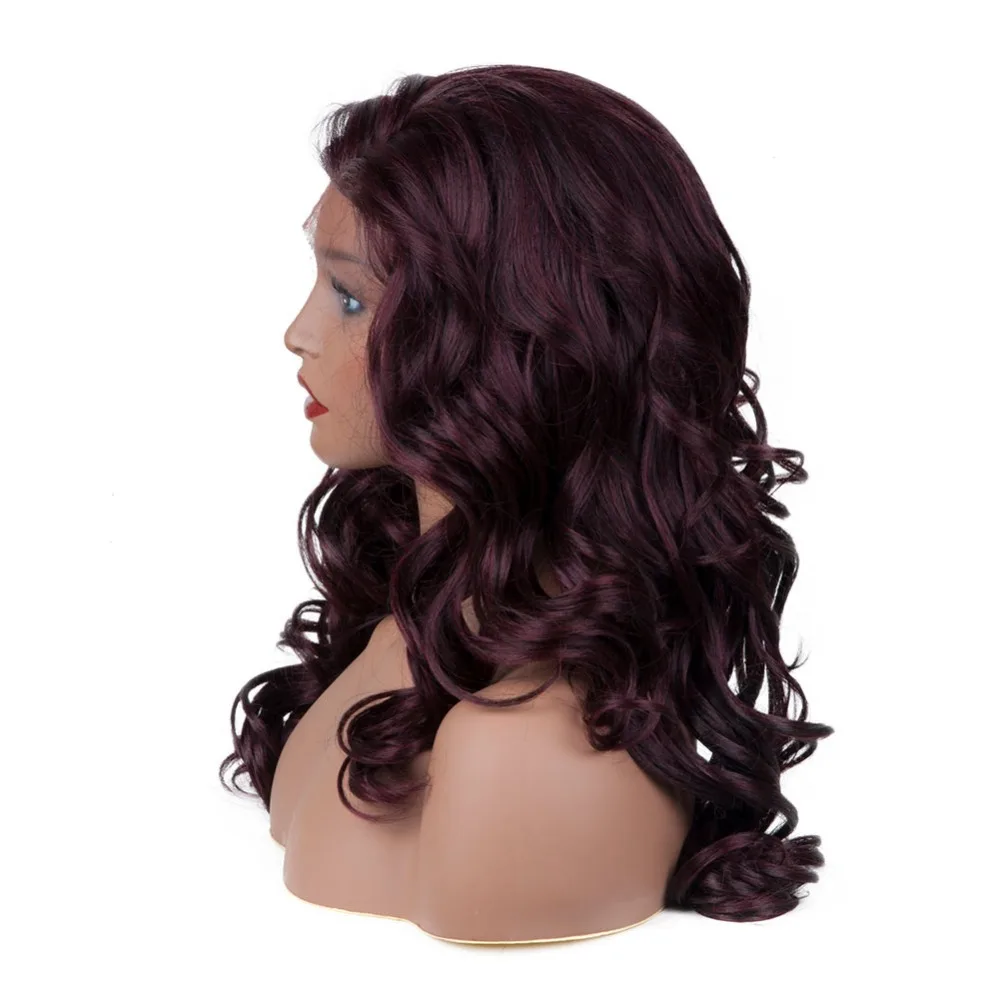 High Quality Body Wave Synthetic Lace Front Wigs Rose Color 24 Inch Glueless 150% Density For Black Women | Шиньоны и парики