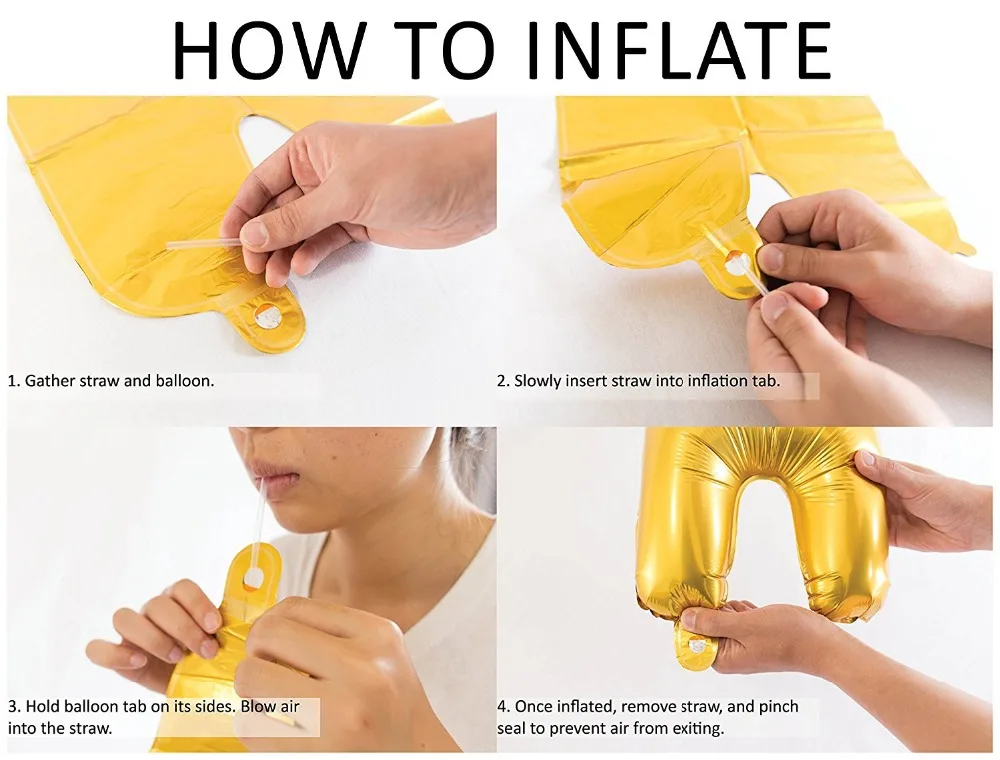 16inch Happy Birthday Gold Foil Mylar Balloons Banner Party Decoration | Дом и сад