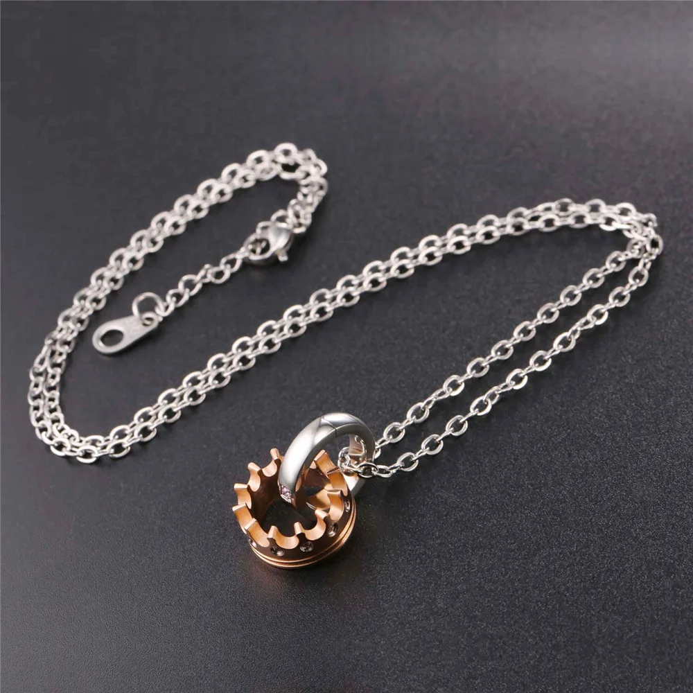 Ожерелье с короной для женщин и мужчин ювелирное изделие из розового