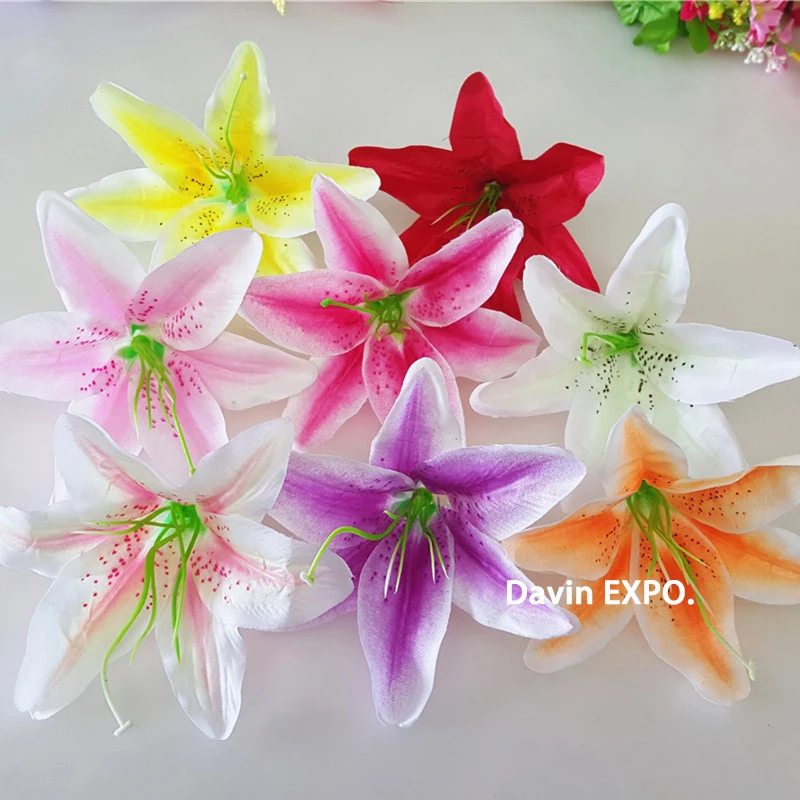 

Yoshiko New 50Pcs 5" Silk Lily Bridal Wedding Decoration Flowers Artificial Flowers Party Home DIY Fall Decor fake flowers