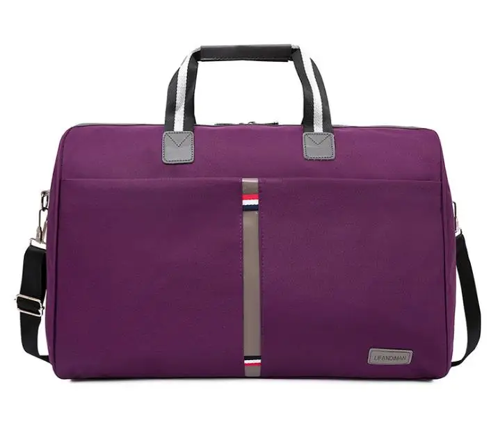 Small purple Популярная модная Складная портативная сумка через плечо, водонепроницаемая дорожная сумка для мужчин и женщин, дорожная сумка для багажа, большая вместительность, многофункциональная сумка-тоут - Цвет: Small purple