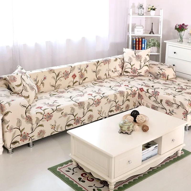 Секционный чехол для дивана эластичный 22 вида с цветочным принтом гостиной | Дом
