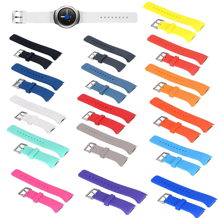 KINGBEIKE Sports Silicone WatchBand for Samsung Galaxy Gear S2 Classic Frontier R720 R730 New Design Smart Watch Strap 16 Colors | Наручные