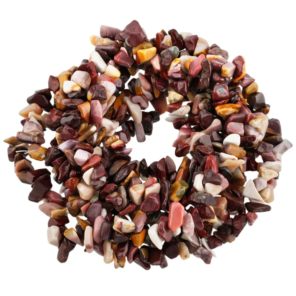 

TUMBEELLUWA Mookaite Tumbled Chips Stone Irregular Shaped Drilled Loose Beads Strand for Jewelry Making 33 inches