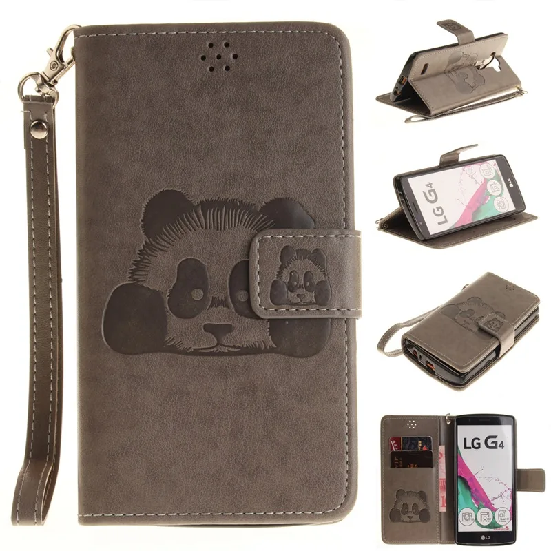 Panda Pattern Leather Phone Case For LG G3 G4 K7 K8 K10 M2 TPU Back Cover Flip Shell Stand Wallet Bag Card Holder |