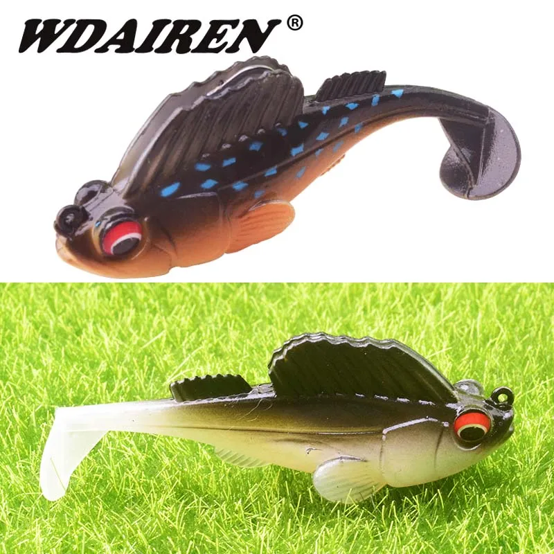 

WDIAREN black minnow 75mm 13g fishing lure soft pike lure hengelsport roofvissen kunstaas bass fishing leurre souple shad WD-584