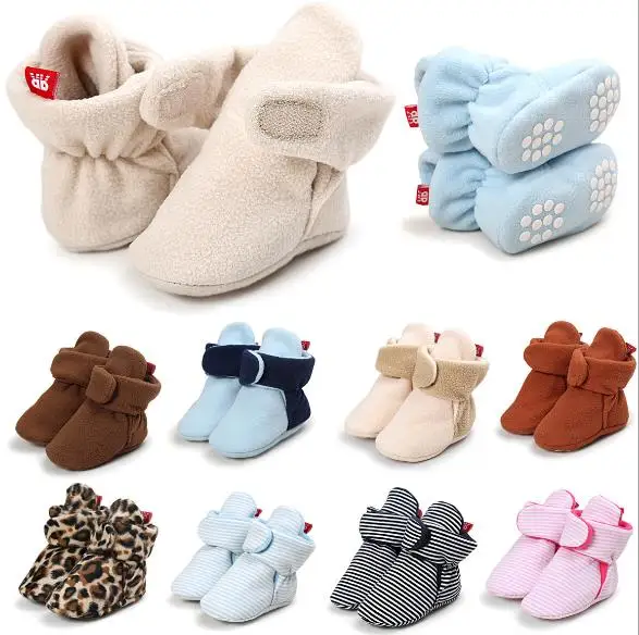2017 осень зима новорожденных обувь леопардовая теплого хлопка для тех кто только