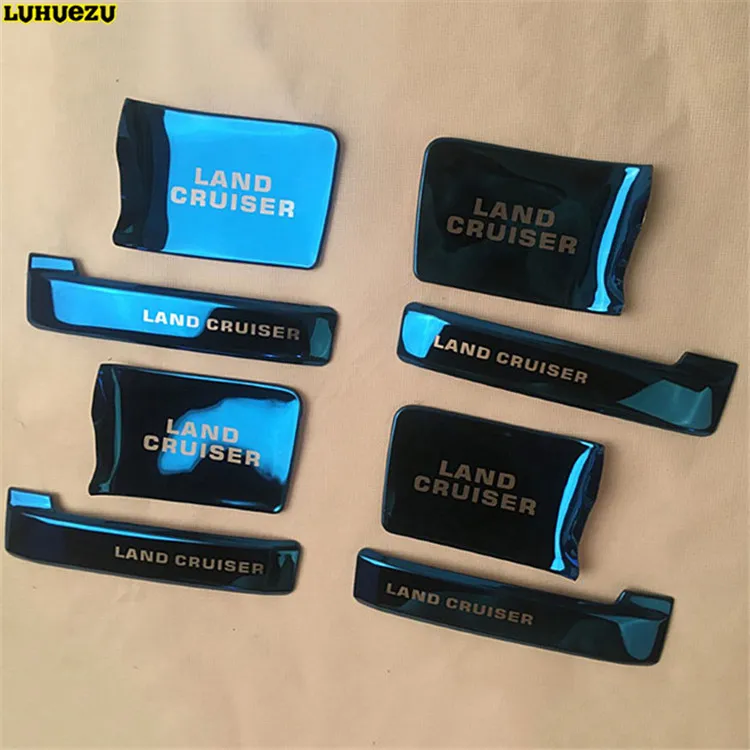 Blue Luhuezu для Toyota Land Cruiser 200 FJ200, аксессуары 2008-, нержавеющая сталь, автомобильная внутренняя дверная ручка, Стильный чехол - Цвет: Blue
