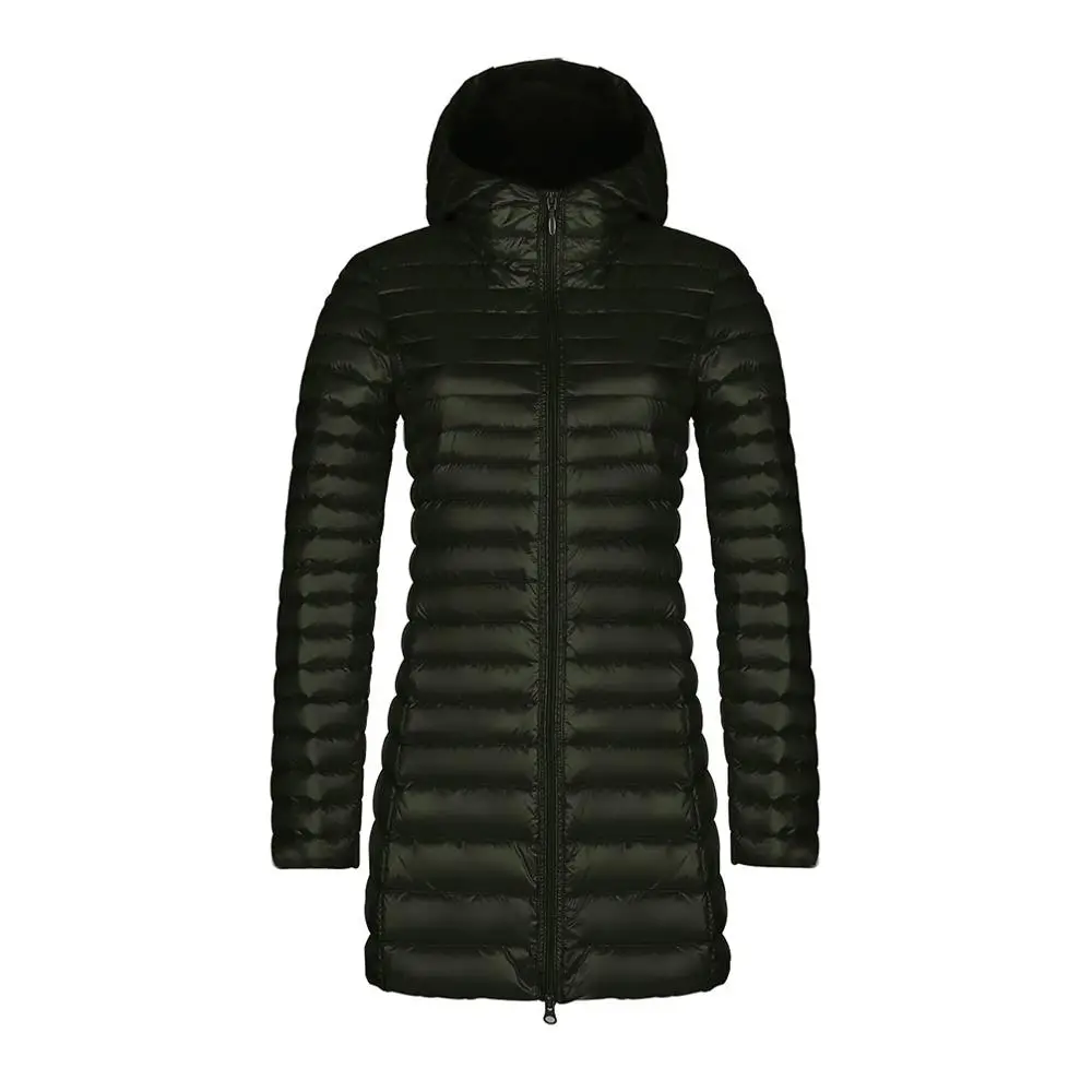 ArmyGreen 5XL 6XL размера плюс, длинный пуховик, Женское зимнее пальто, парка, ультра легкий пуховик, Женская куртка с капюшоном, ветронепроницаемый пуховик, женские пальто - Цвет: ArmyGreen
