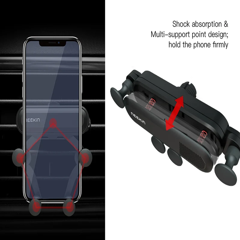 Держатель для телефона NILLKIN, подставка для iPhone 8X7, гравитационная подставка для телефона samsung S9 S8, поддержка 4-6,5 дюймов, держатель в автомобиль, зажим на вентиляционное отверстие